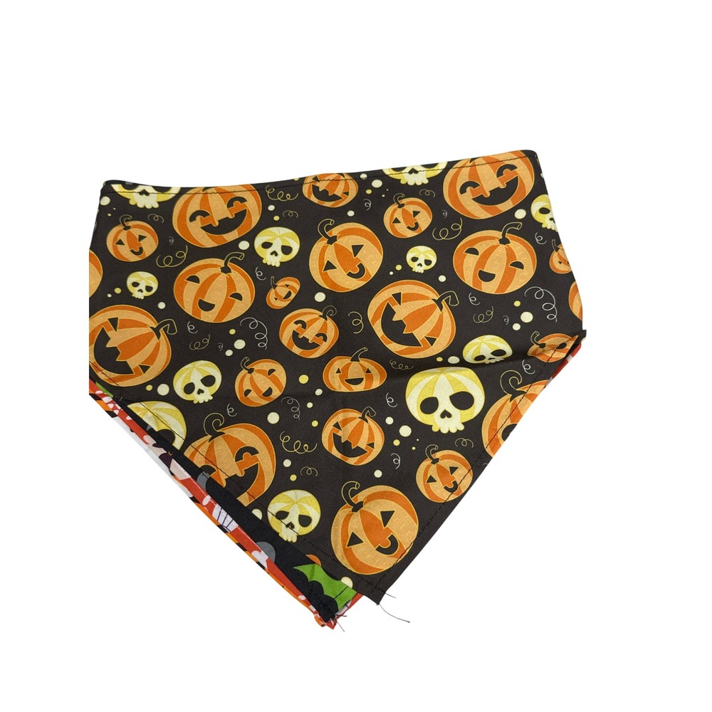 Set of 4 Halloween Dog Bandanas Pumpkin Skull Pet Scarves 22 Inch New
